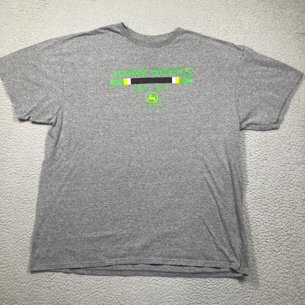John Deere T Shirt Men's XL Gray Short Sleeve Farm Tractors Outdoors Delta Pro